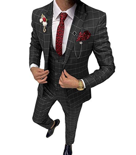 Lattice Plaid Three-Piece Suit