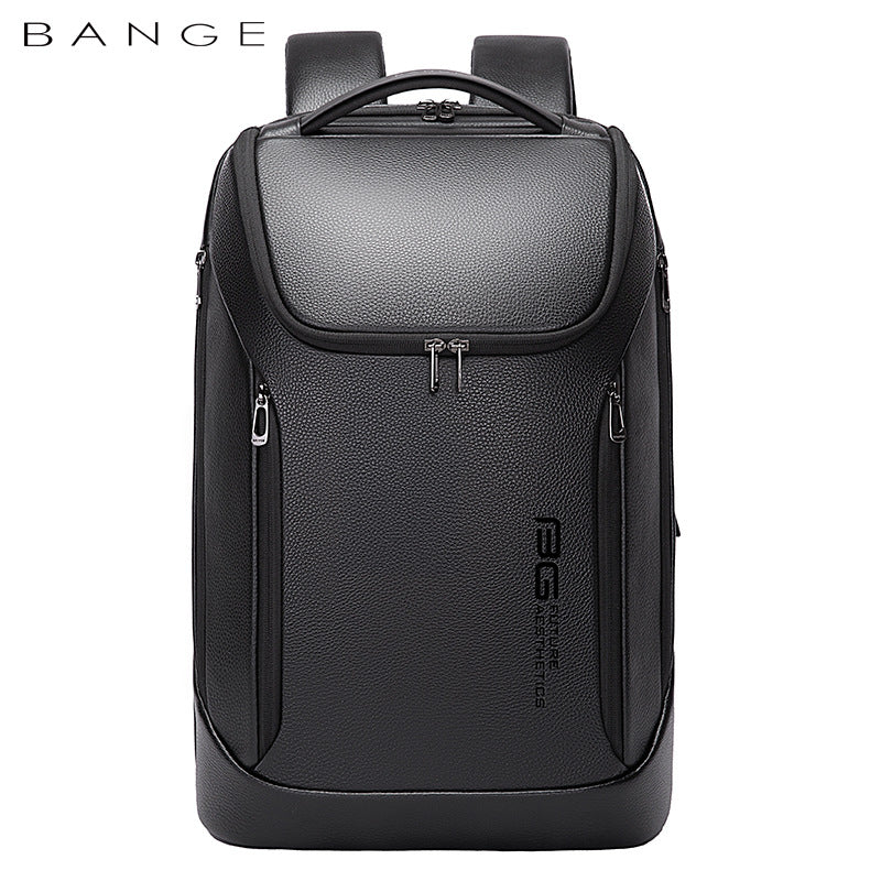 BANGE Leather Waterproof Computer Backpack
