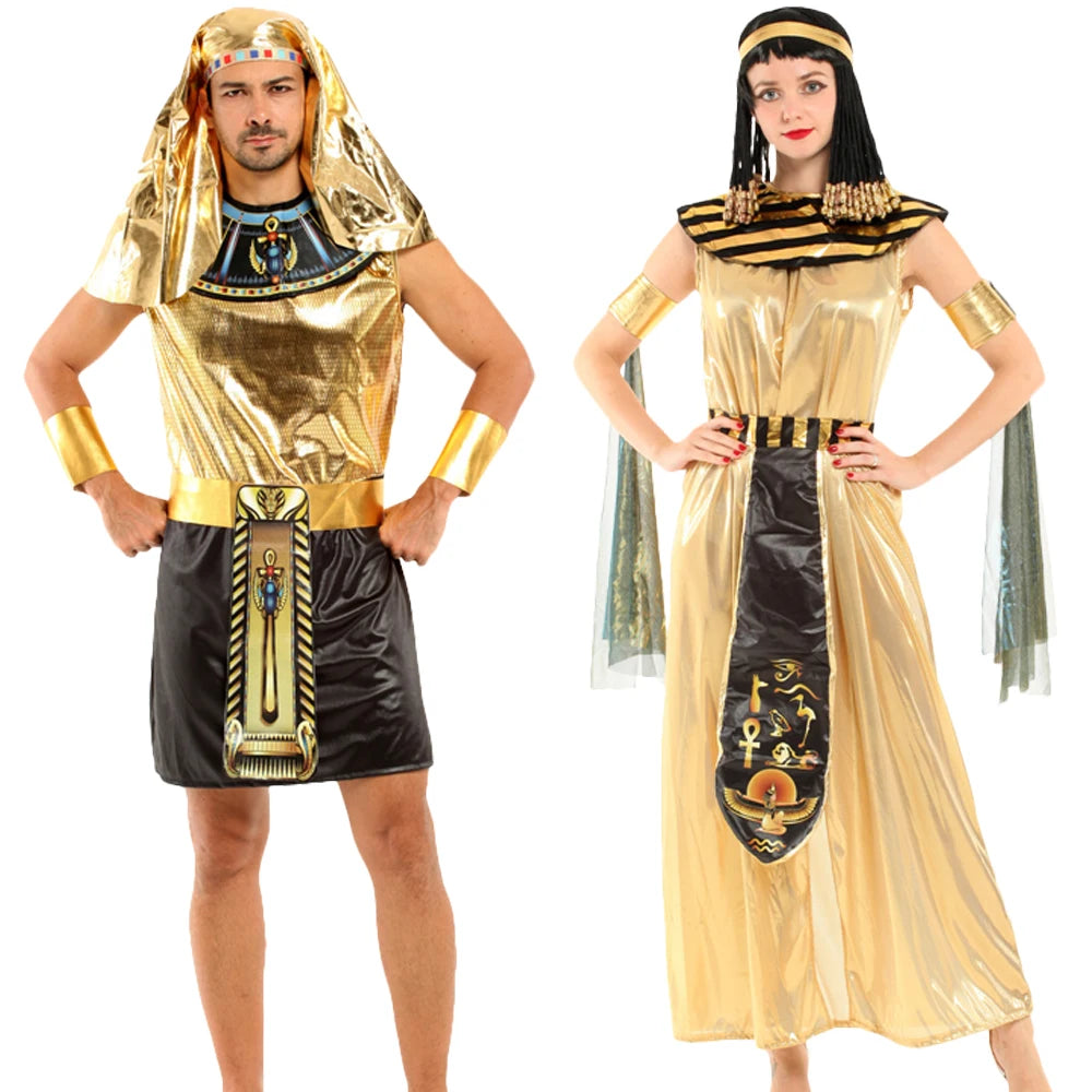 Parents-child Ancient Egyptian King Pharaoh Goddess Cleopatra Cosplay Costumes