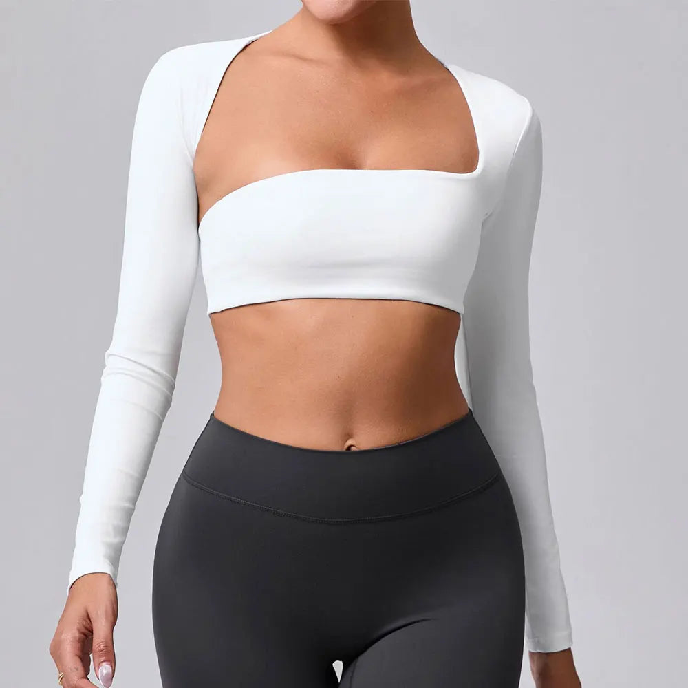 Yoga Crop Top Long Sleeve Shirt