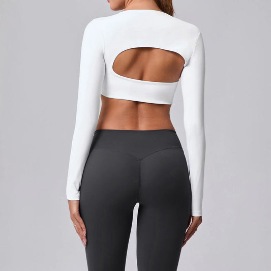 Yoga Crop Top Long Sleeve Shirt