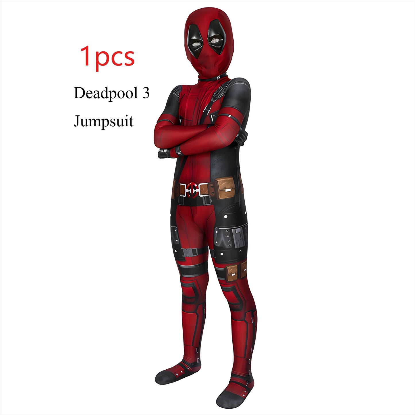 Deadpool Costume Kids Superhero Child Cosplay Costume Swords Jumpsuit