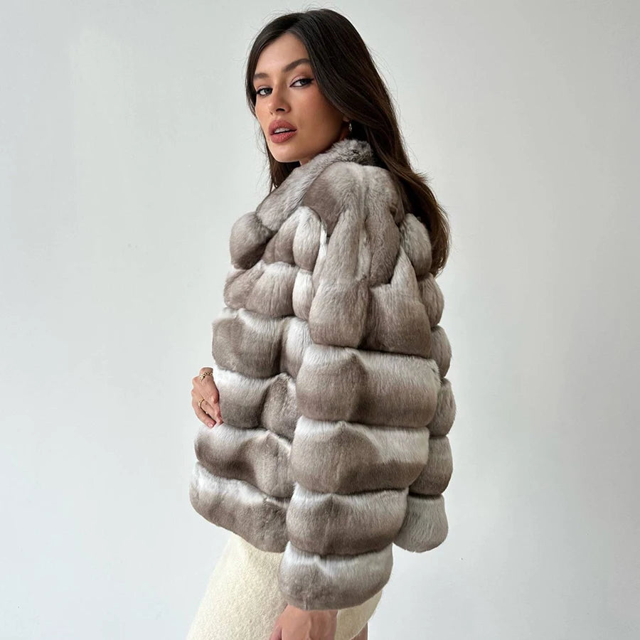 Natural Real Rabbit Fur Short Coat