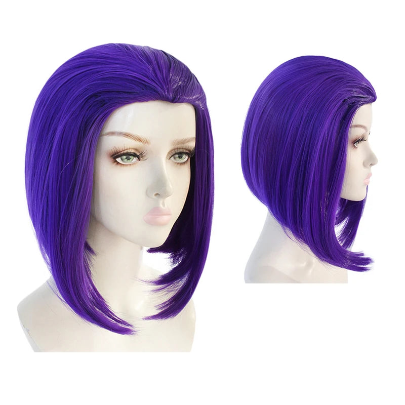 TeenTitans-Raven Cosplay Costume Jumpsuit Purple Cloak with Belt Halloween Costume