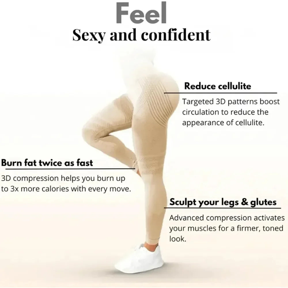 Slimove Cellulite 3D High Waisted Butt Lifting Tummy Training Control, Anti Cellulite Legging