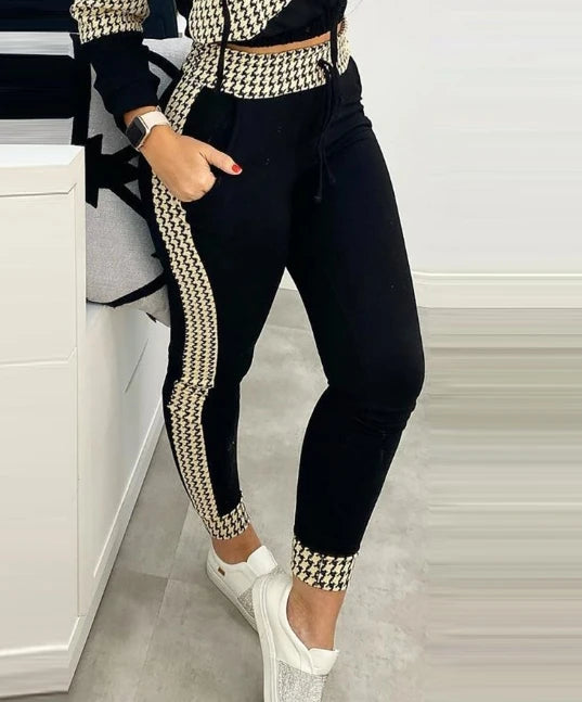 Thousand Bird Grid Printed Casual Outfit