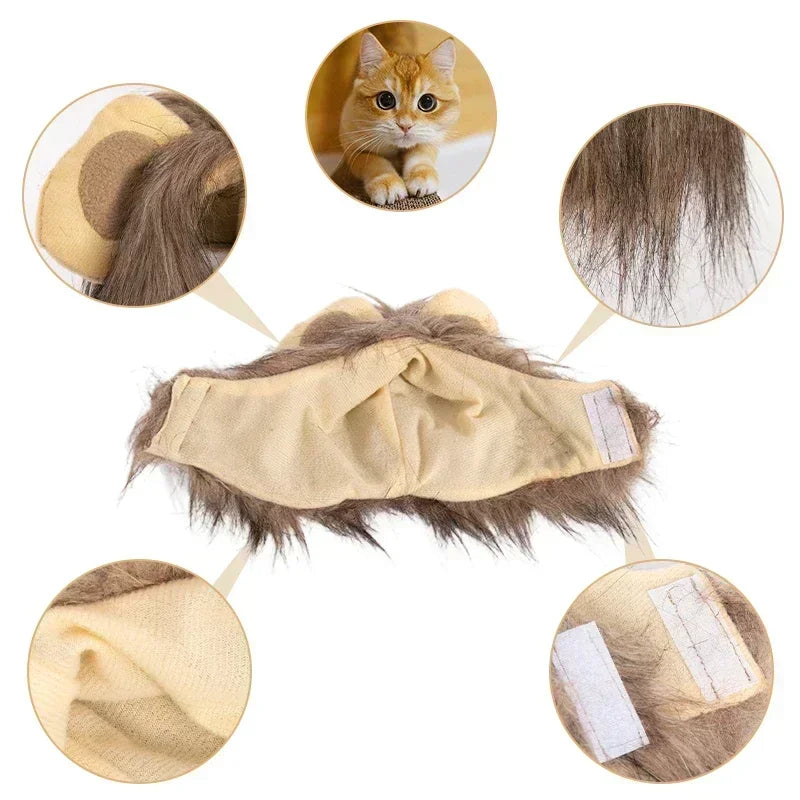 Cute Lion Mane Cat Wig Hat Cosplay Halloween Costume