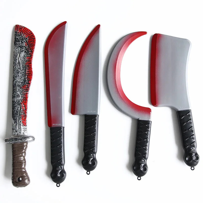 Halloween Bloody Knife DIY Party Decoration Plastic Kitchen Knife Halloween Props