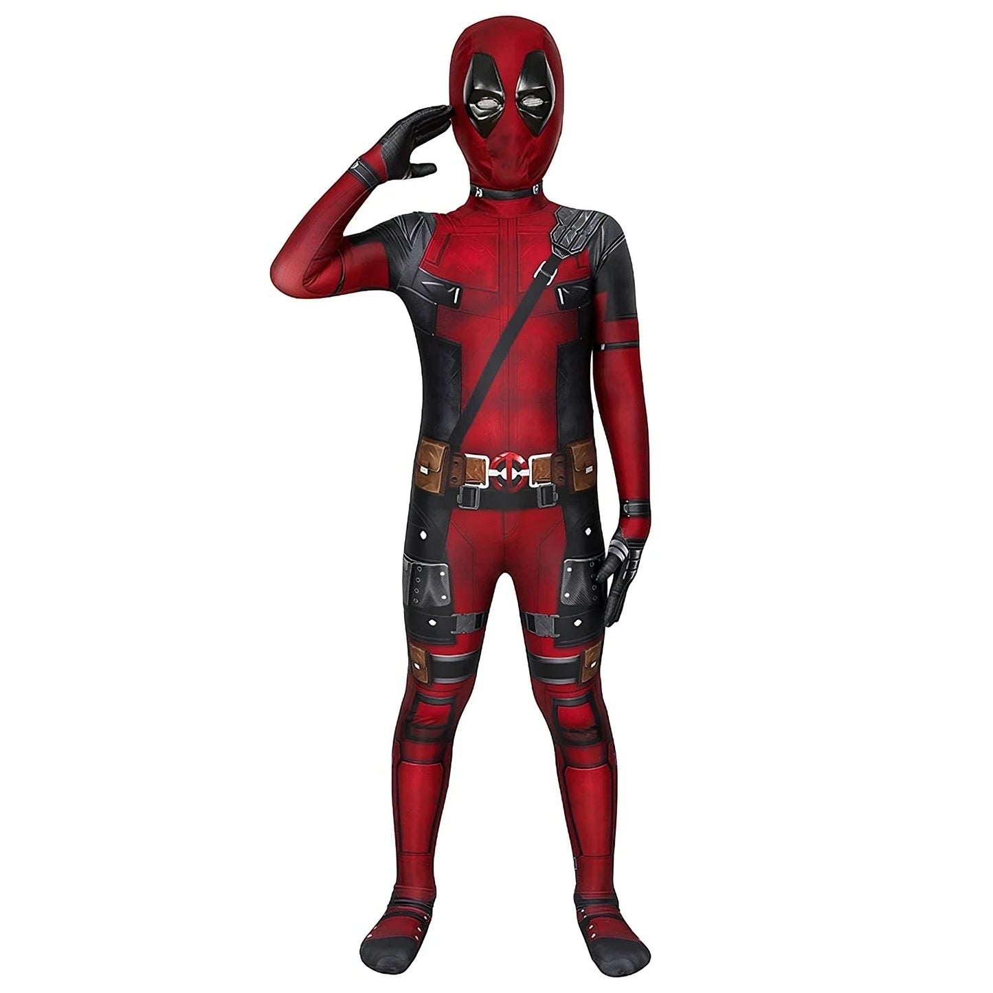Deadpool Costume Kids Superhero Child Cosplay Costume Swords Jumpsuit