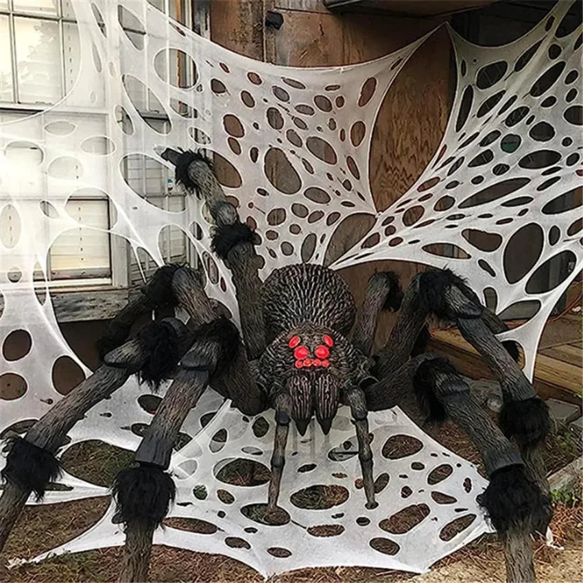 Giant Stretchy Spider Web Halloween Decor 20ft Cobweb Netting Outdoor Scary Indoor Haunt Reusable