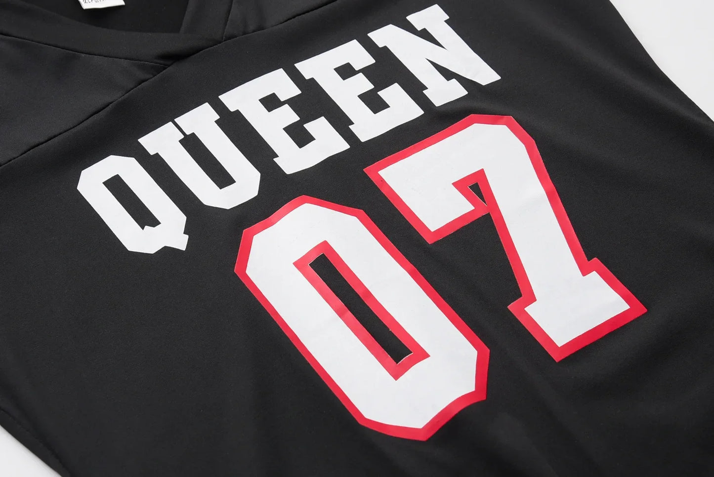 Queen 07 Letter Printed Mid-length T-Shirt Dress