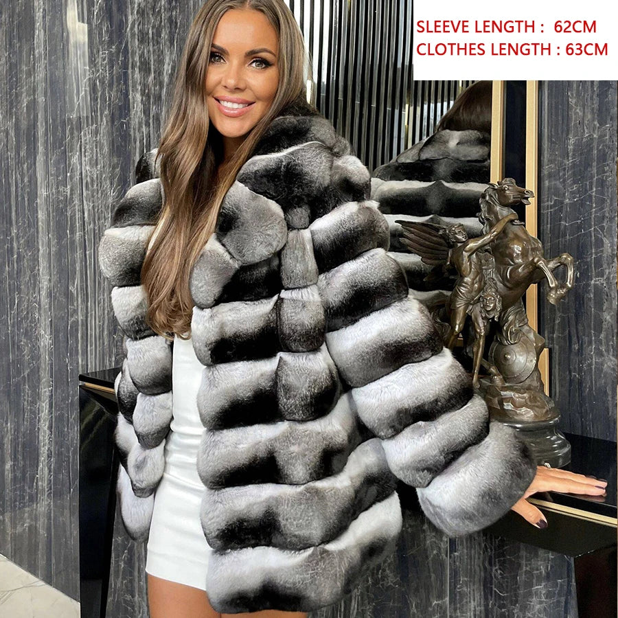 Natural Real Rabbit Fur Coat