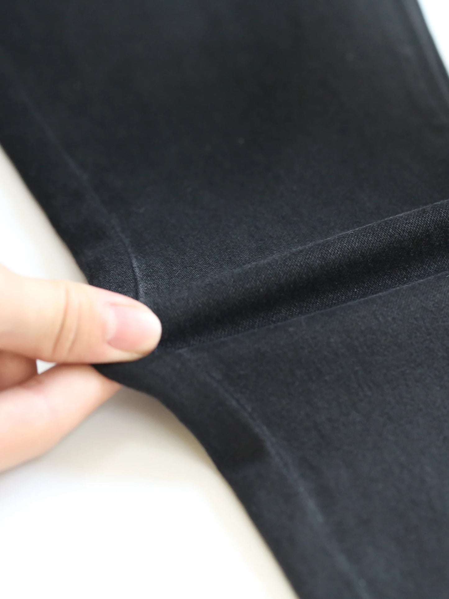 Skinny High Waist Stretch Denim Curvy Pencil Black Jeans - Plus Size