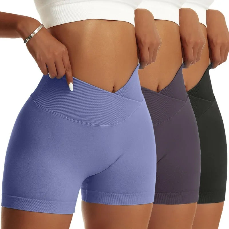 Hip Sports High Elastic Breathable Running Biker Shorts - 3 Pcs