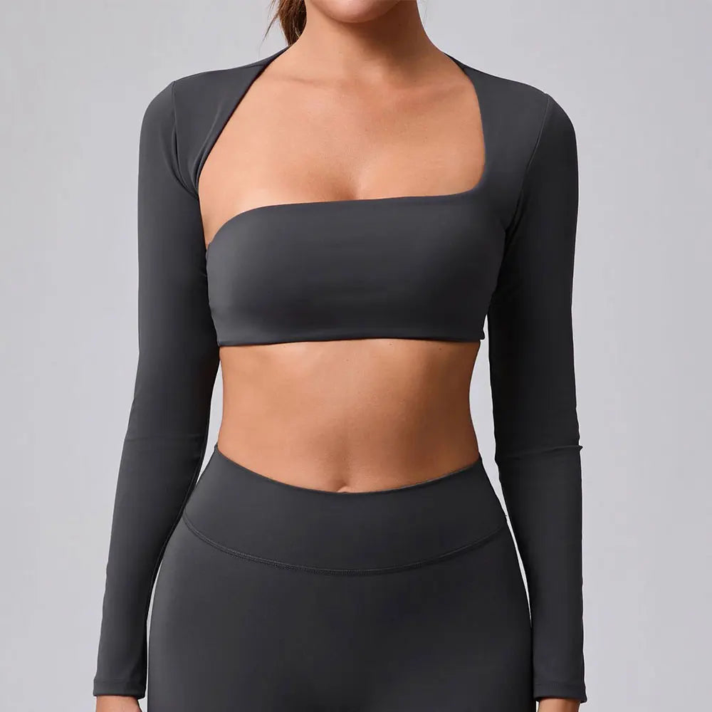 Yoga Crop Top Long Sleeve Shirt