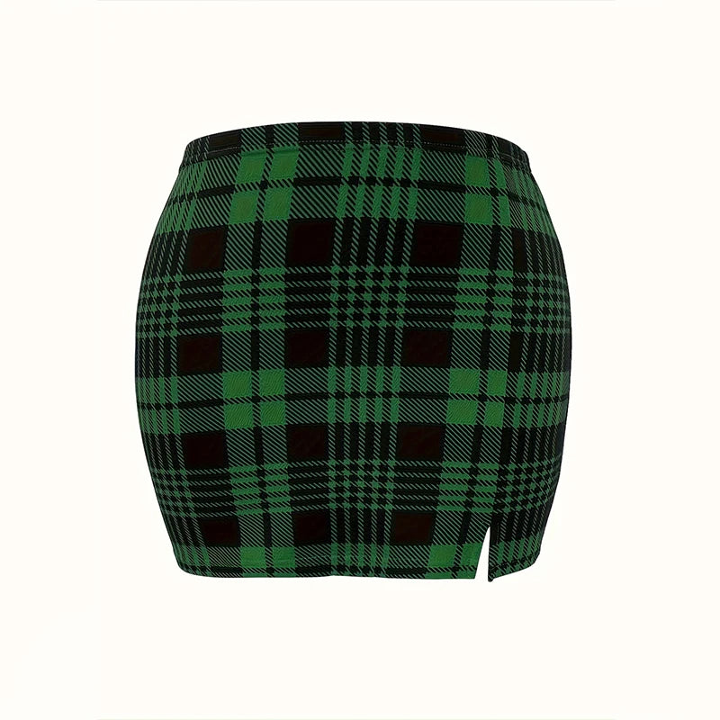 Plaid Micro Skirt - Plus Size