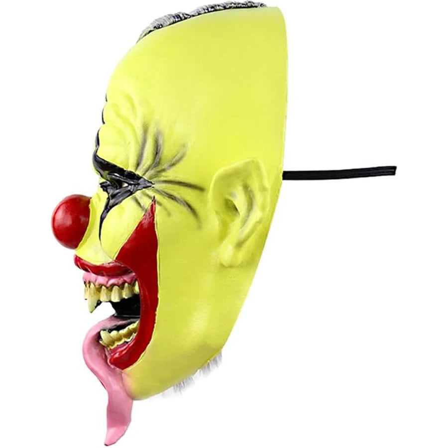 Green Horror Clown Mask with Hair