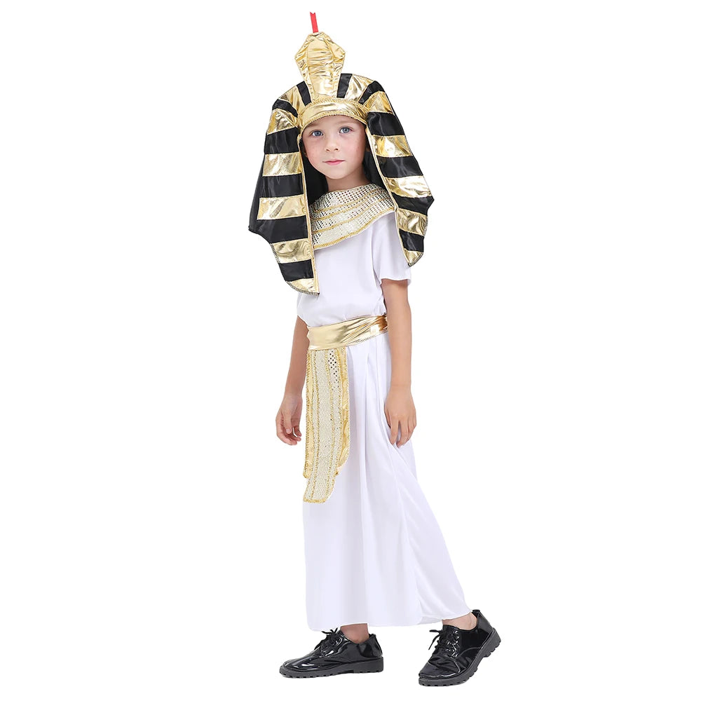 Ancient Egyptian King Pharaoh Cosplay Kids Halloween Costume