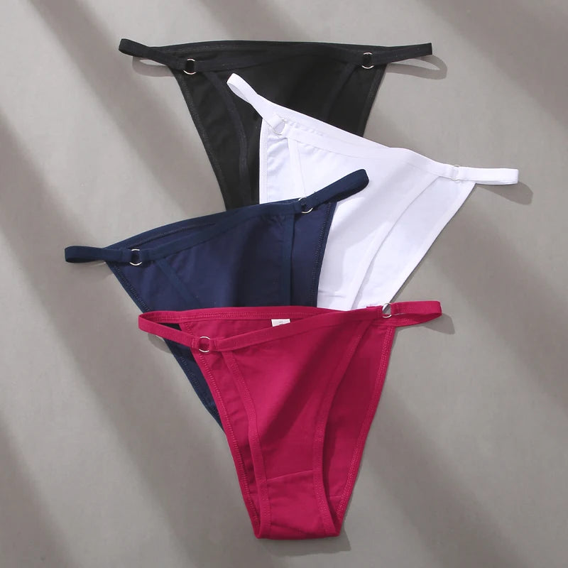 FINETOO Low Waist Cotton Briefs Panties - 3Pcs