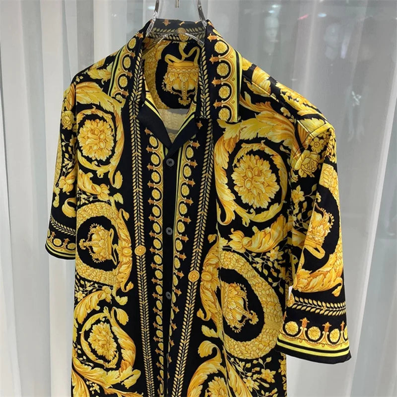 Short Sleeve Royal Soft Silk Button Down