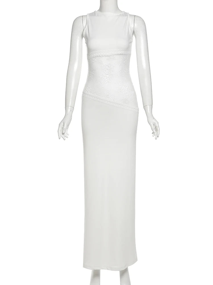 Jacquard Mesh Patchwork Irregular Chic Dress