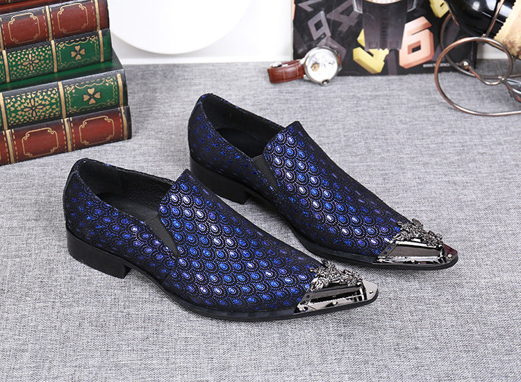 Brogue Leather Metal Tip Dress Shoes