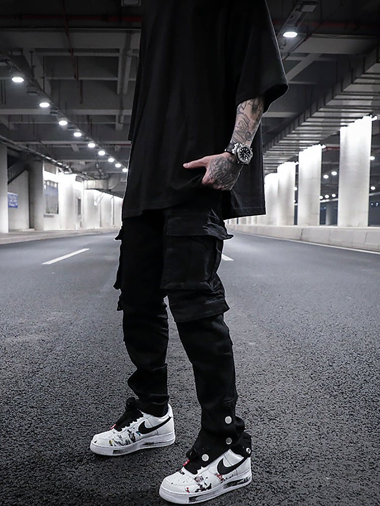 Three-dimensional Tailoring Breasted Jeans With Ankle Buttons