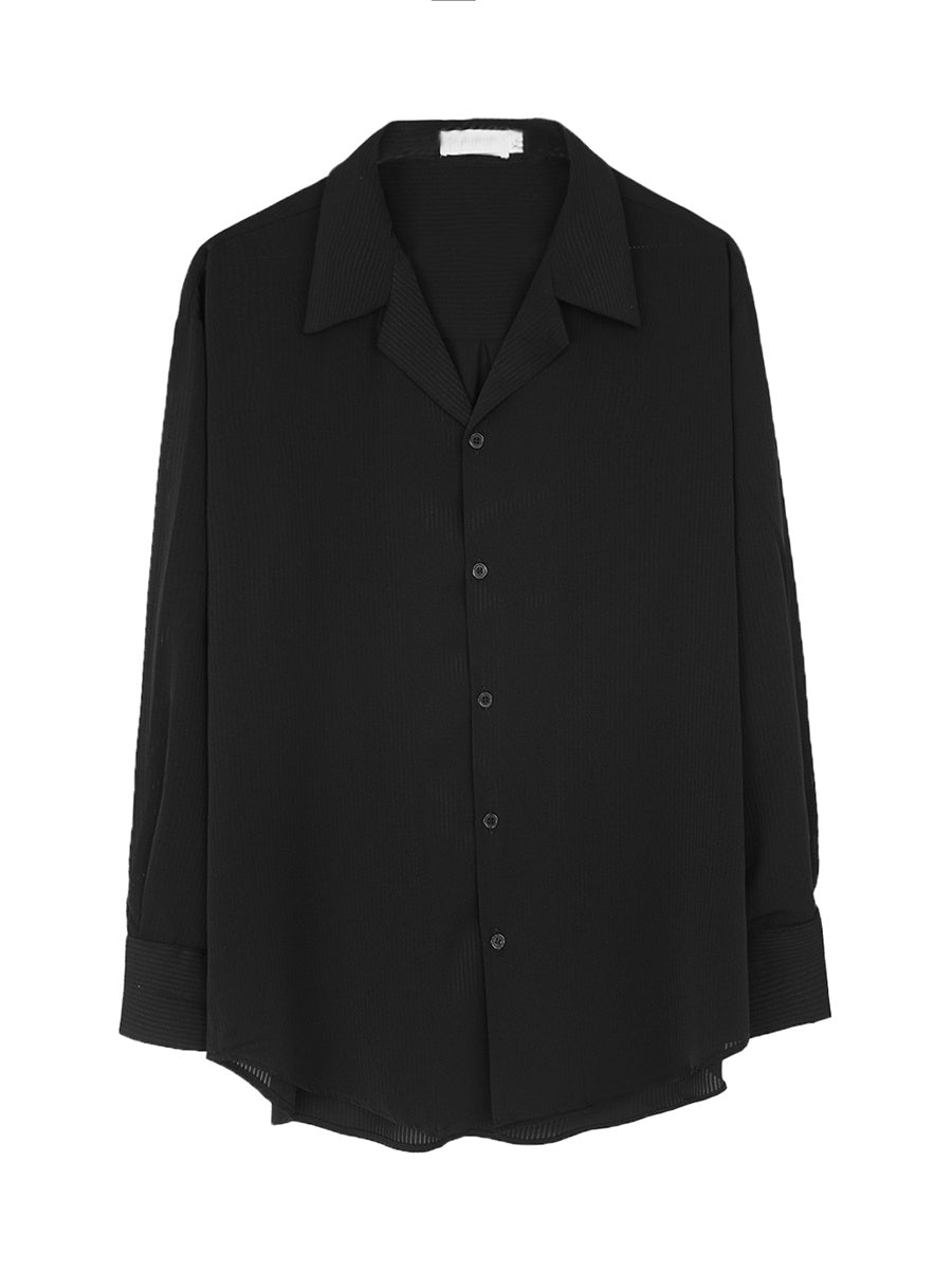 Loose Drape Long-sleeve Button Down