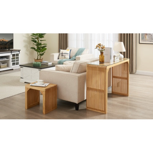 Pine Dining Bench And Table - Tempered Glass Included