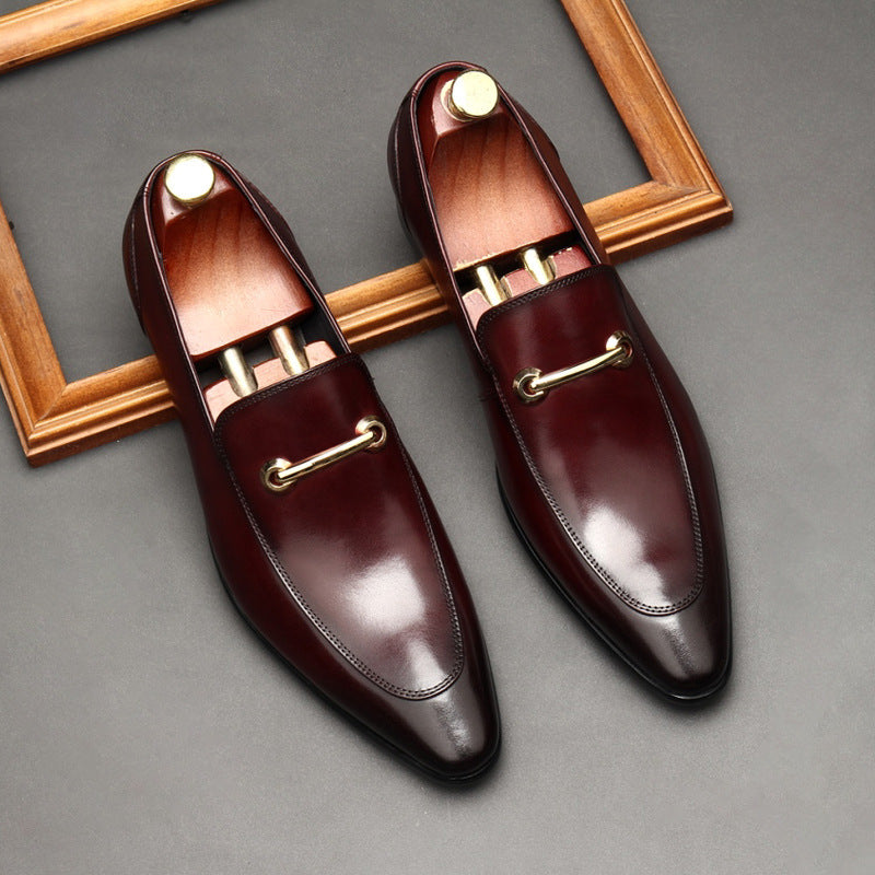 Genuine Leather Pointed Toe Dress Shoes