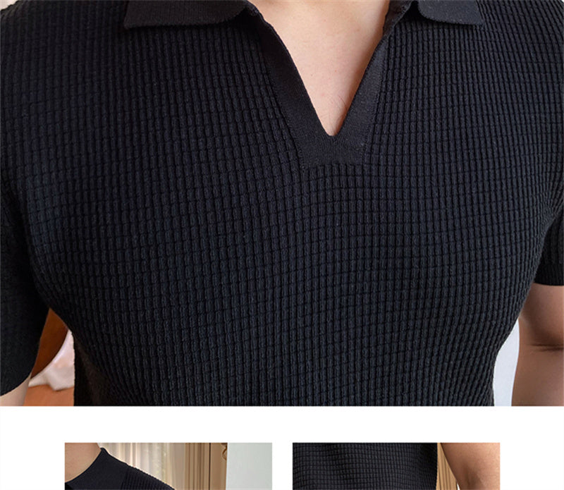 V-neck Lapel Short-sleeved Shirt