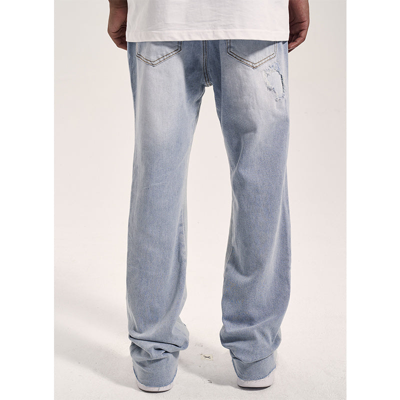 High Street Stitching Contrast Color Jeans