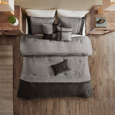 Faux Suede Comforter 7 Piece Set