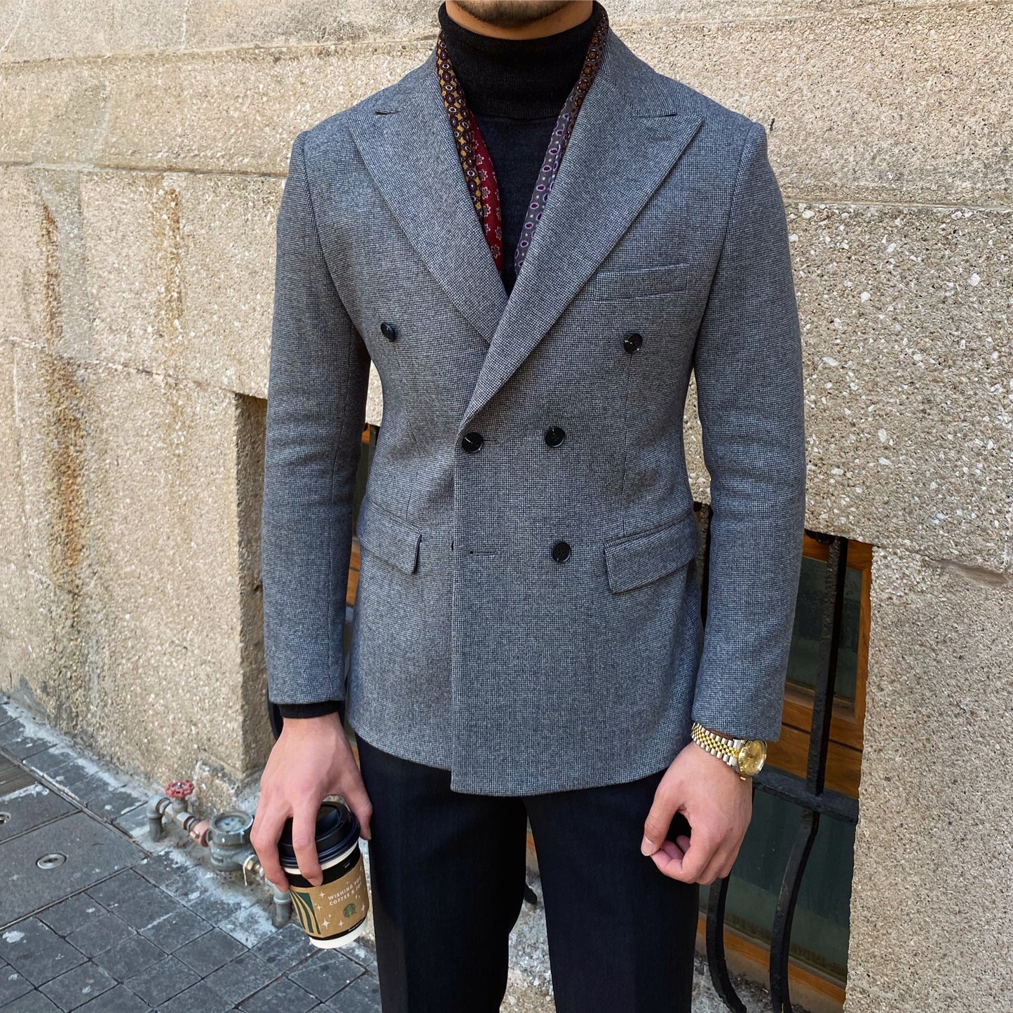 Woolen Double Breasted Blazer