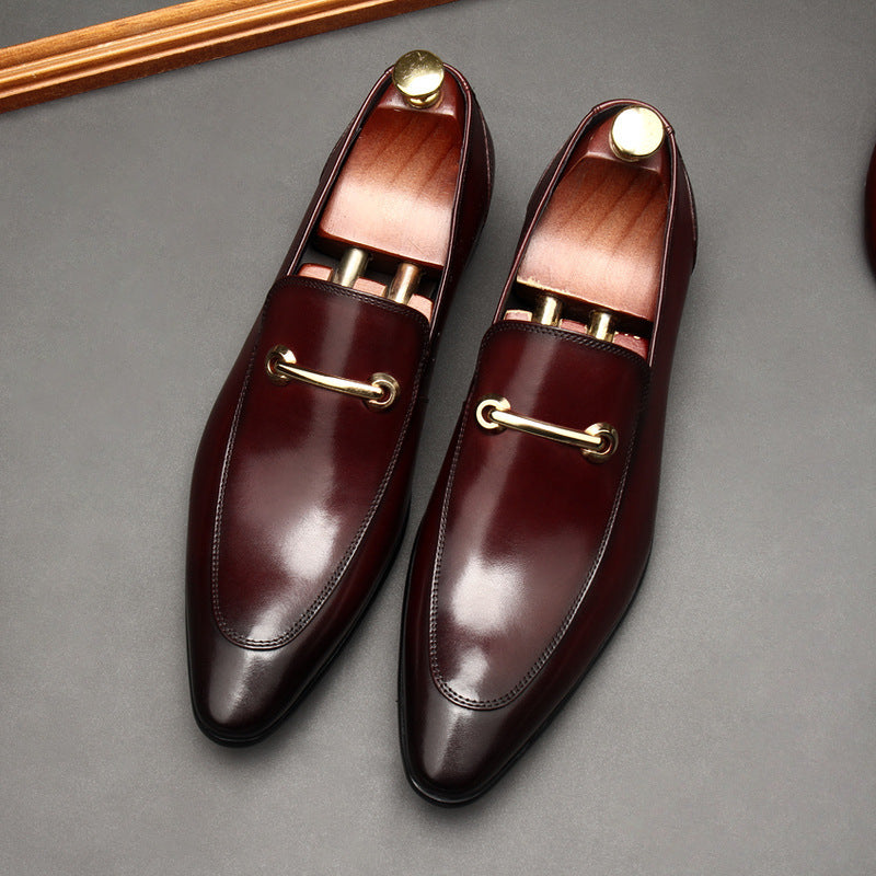 Genuine Leather Pointed Toe Dress Shoes