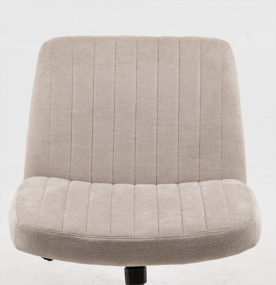 Wide Fabric Vanity Armless Desk Chair - Swivel and Height Adjustable