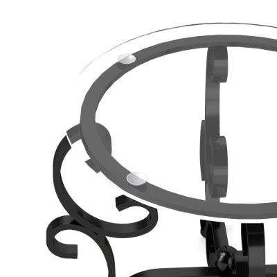 Tempered Glass Surface Coffee Table with Round End Side Tables - 3 Piece Set