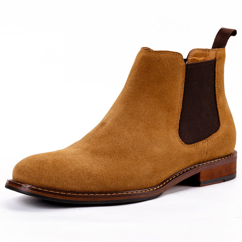 Frosted Leather Chelsea Boots