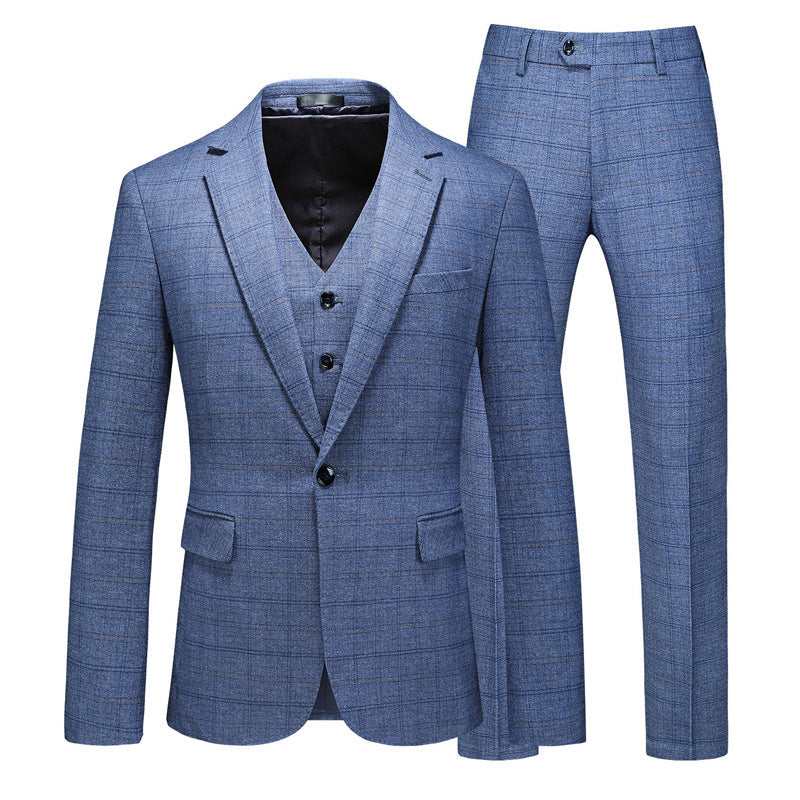 Light Plaid Three-Piece Suit