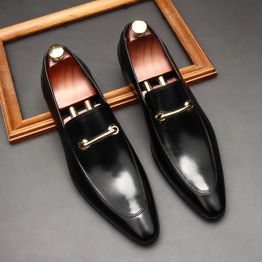 Genuine Leather Pointed Toe Dress Shoes
