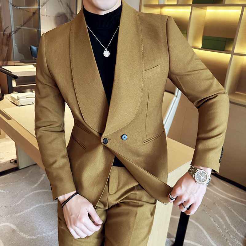 Double Breasted Collar Casual Suit