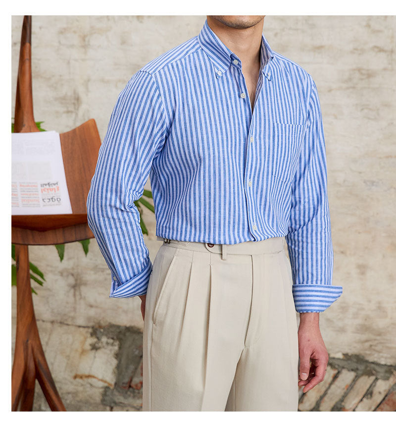 Petty Bourgeoisie Striped Gentry Long Sleeved Button Down
