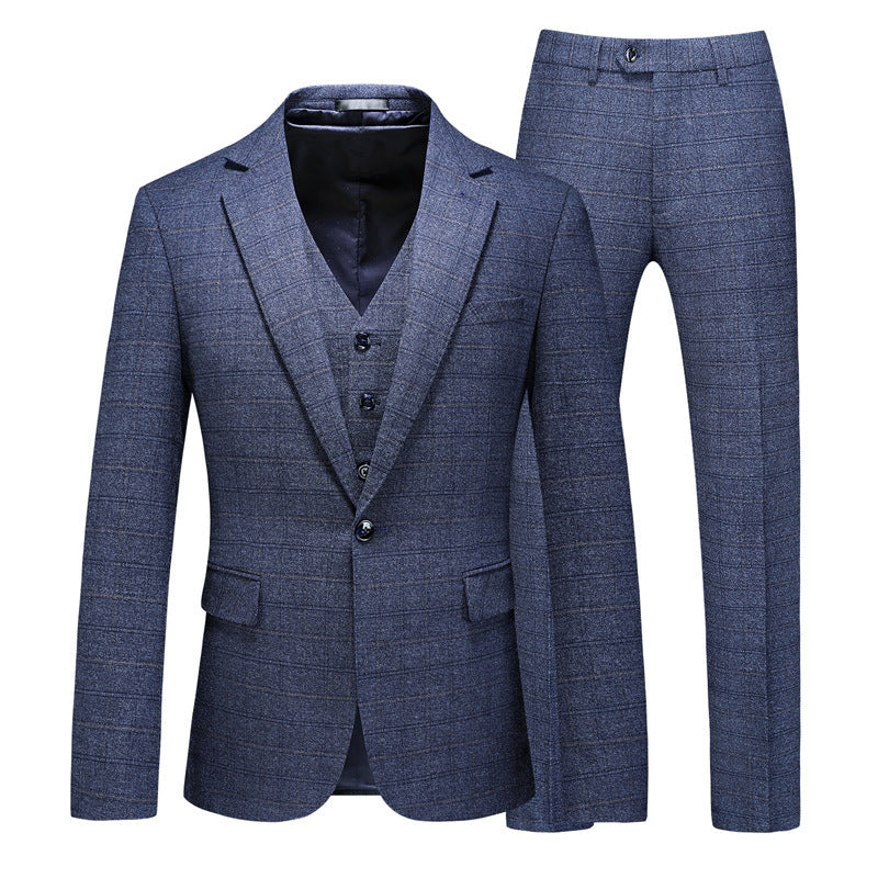Light Plaid Three-Piece Suit