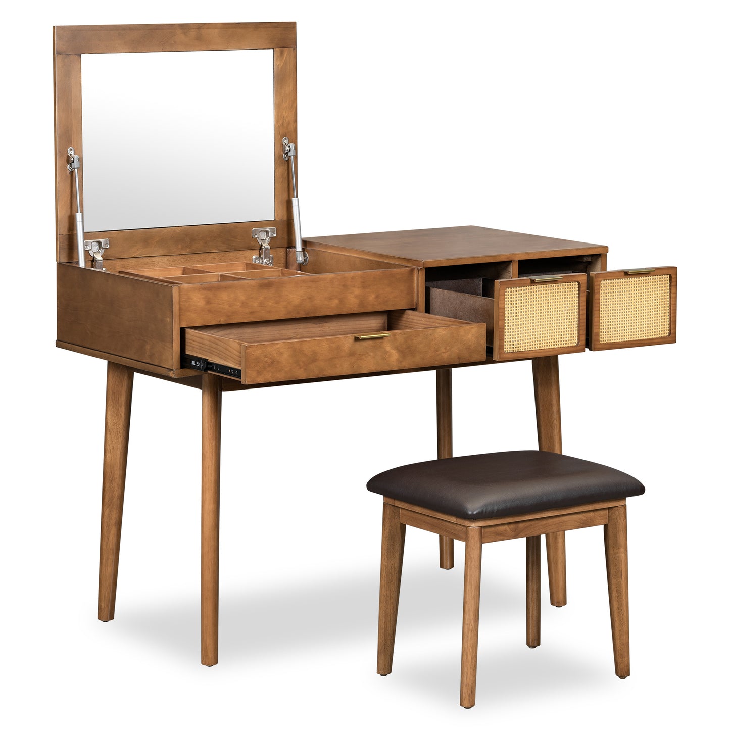 43.3 Inch Classic Wooden Makeup Vanity Set
