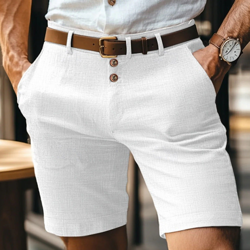 Linen Cuffed Business Shorts