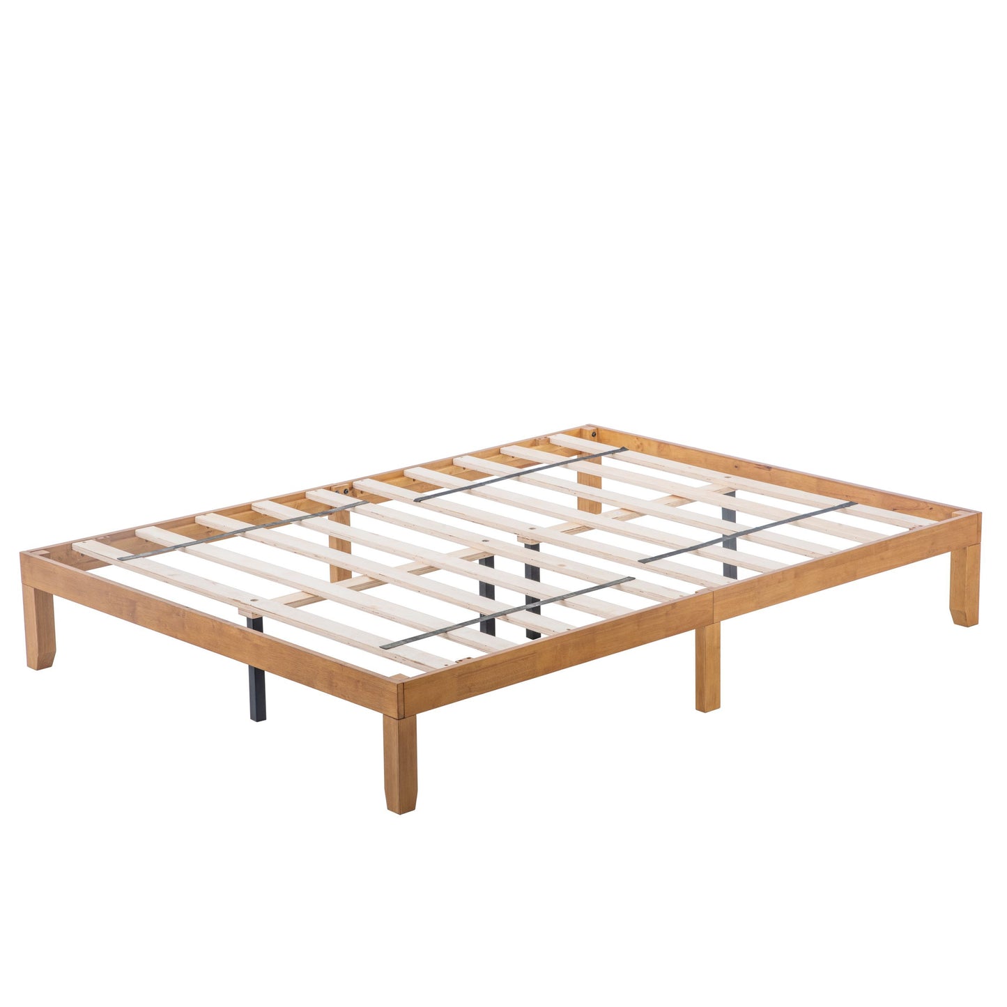 Large Wooden Platform Bed Frame - Queen Size