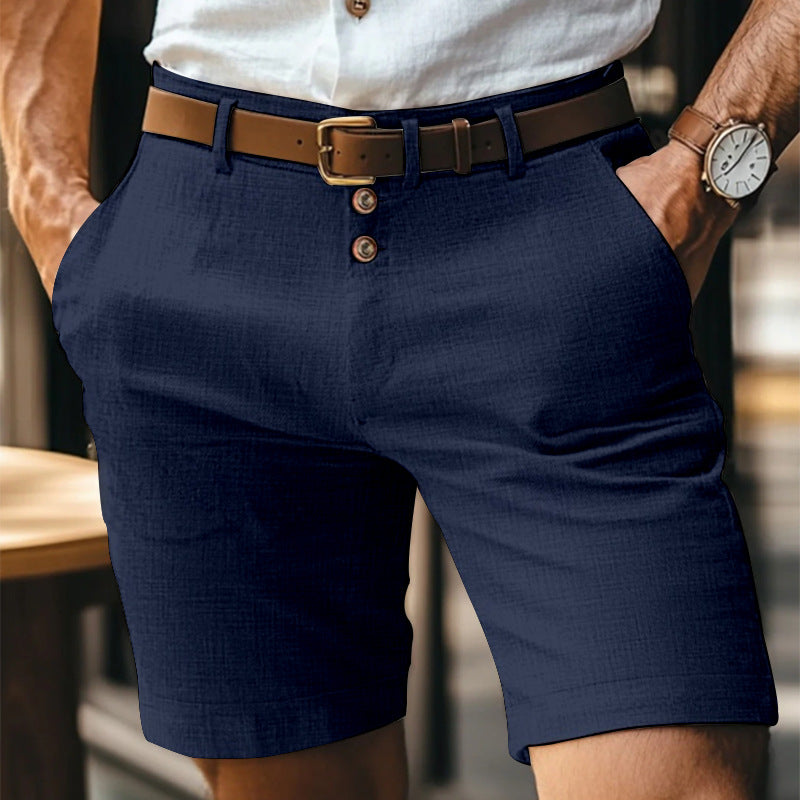 Linen Cuffed Business Shorts