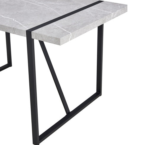 55 Inch Rectangular Dinner Table - Gray