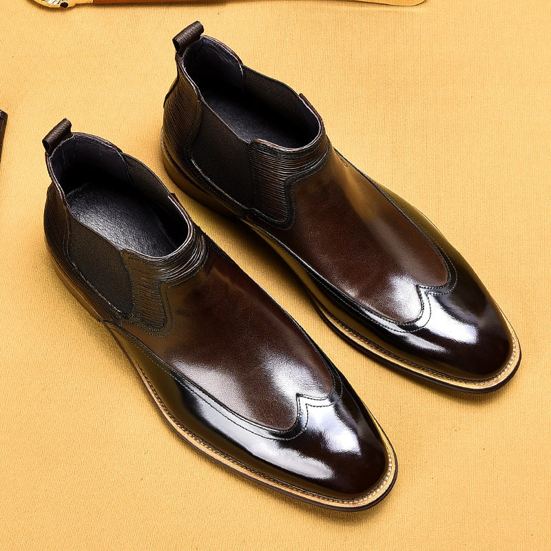 Patent Leather English Wing Tip Boots