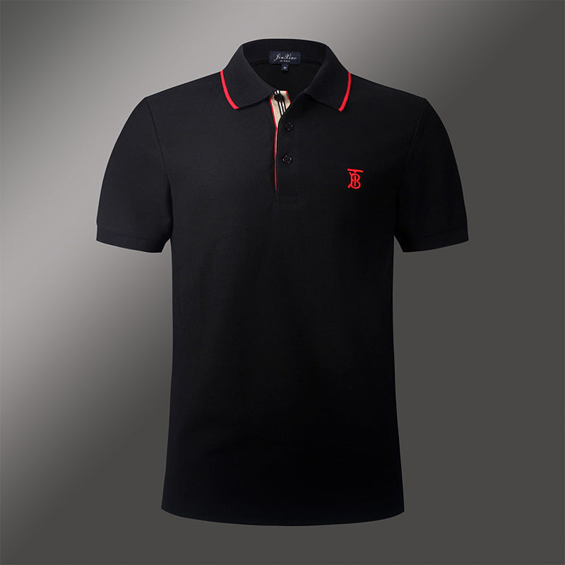 Placket Plaid Short Sleeve Polo